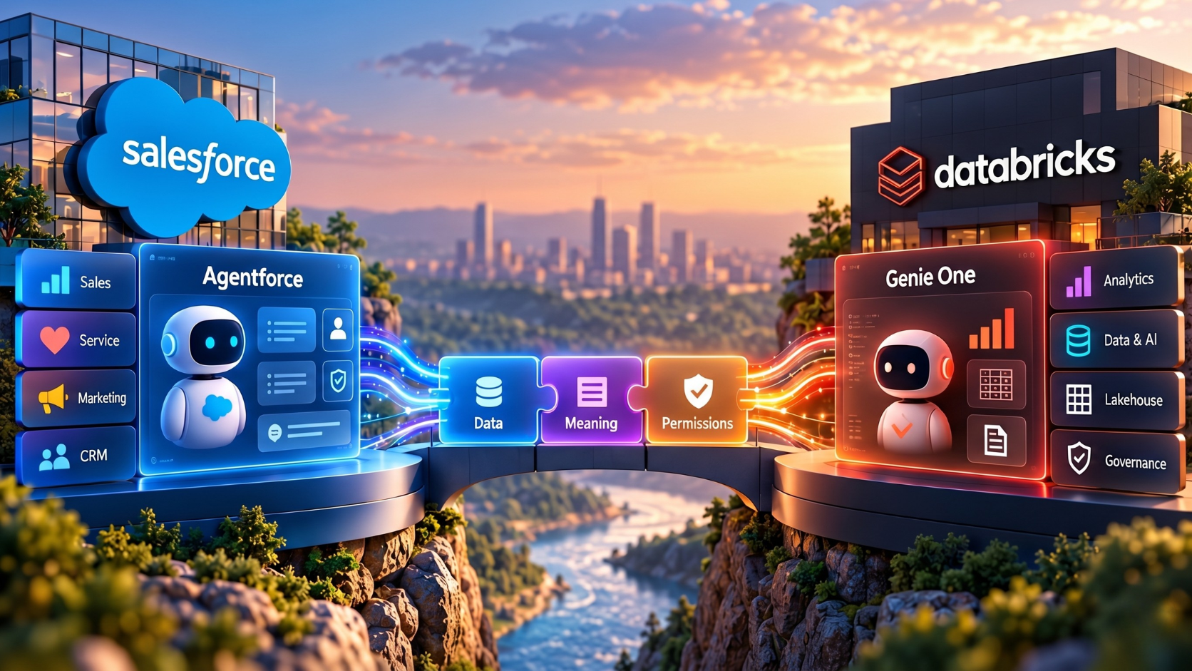 Agentforce, Genie One and the Merger Problem: Why Meaning, Not Data, Is the Hard Part